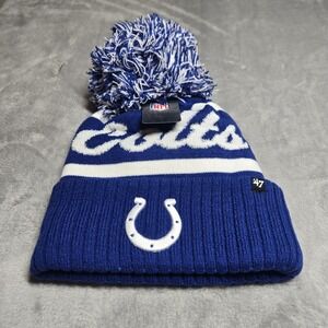 Indianapolis Colts 47 Brand Beanie Pom Knit Hat NFL Blue Winter Cap OSFA New